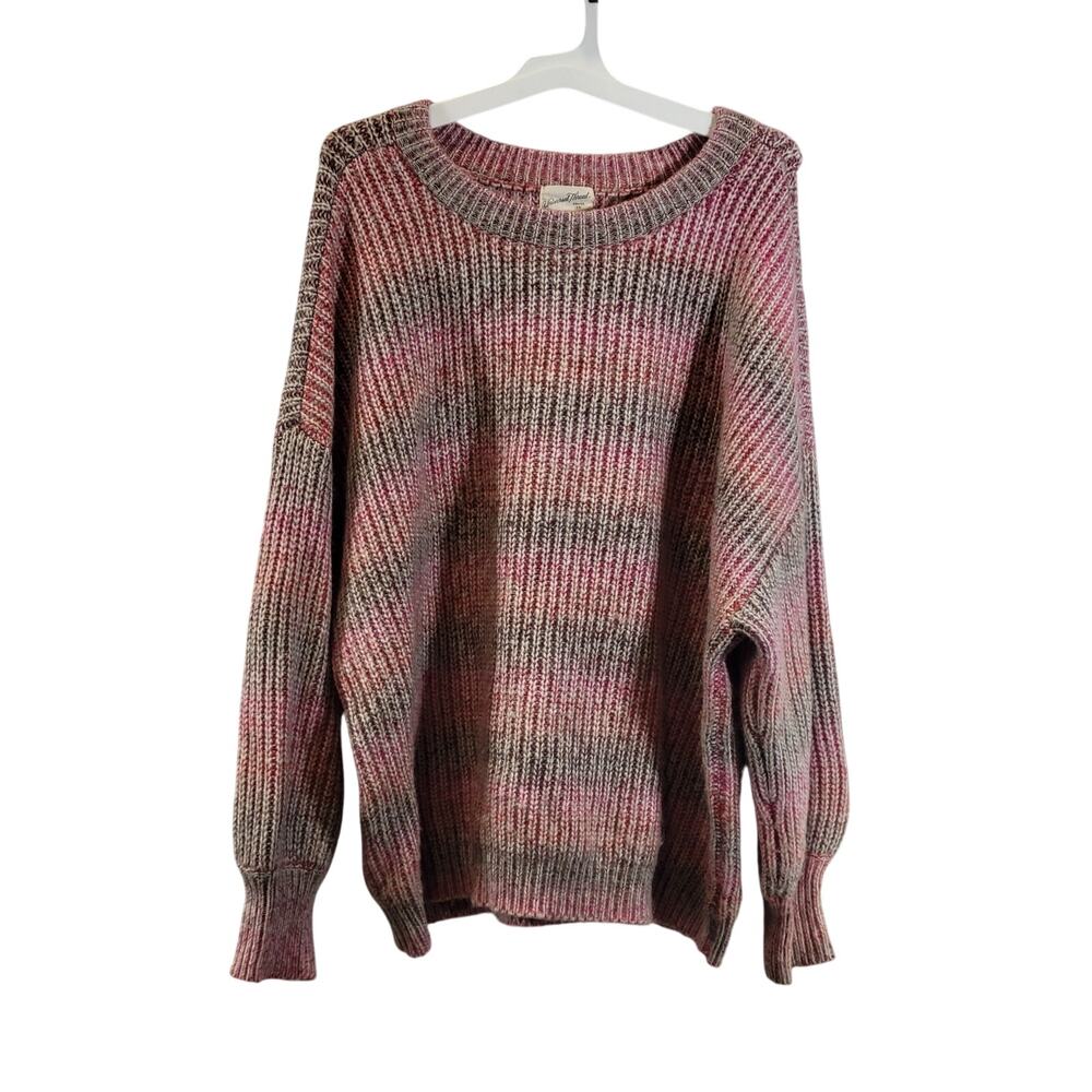 Universal Thread Women's Sweater, Maroon/Gray/White, Size 2X, NWOT